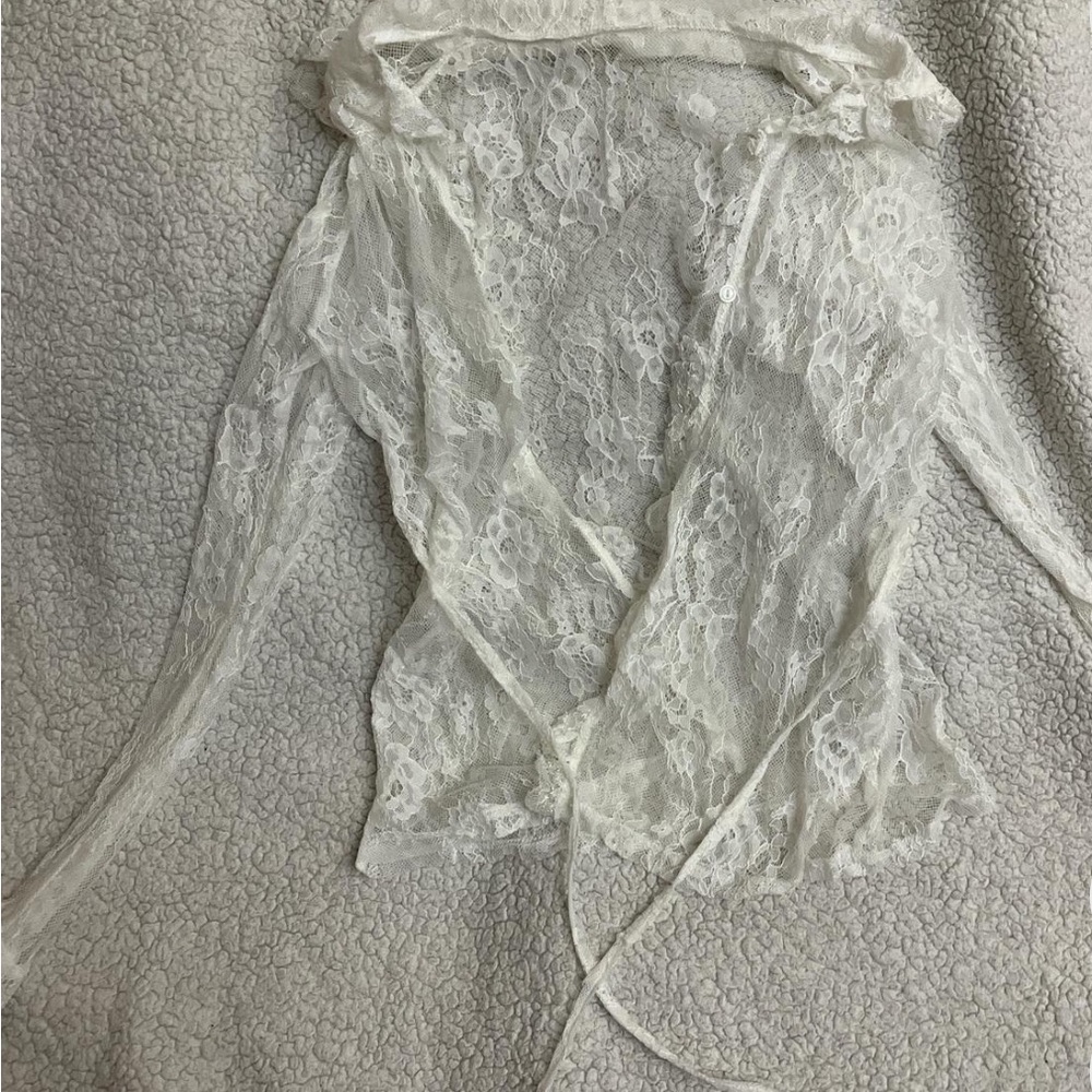 White Lace Wrap Top